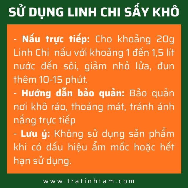 Cách sử dụng linh chi sấy khô