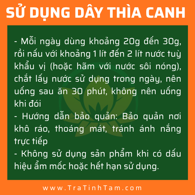 Cách sử dụng Dây Thìa Canh