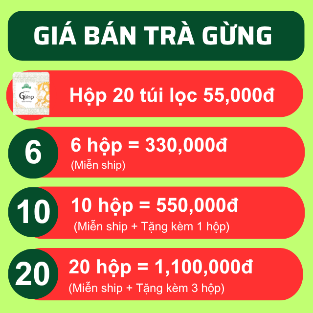 Trà Gừng giá bao nhiêu