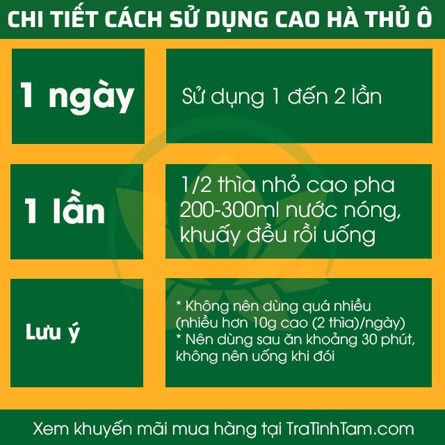 Cách sử dụng Cao Hà Thủ Ô