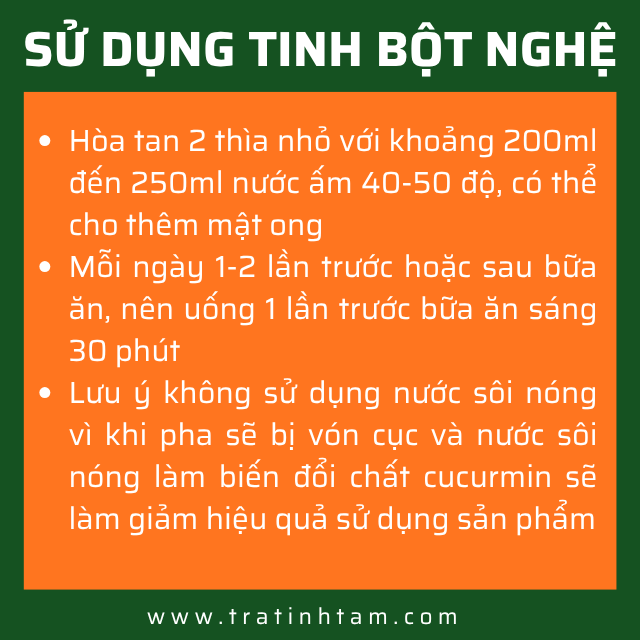 Cách sử dụng tinh bột nghệ