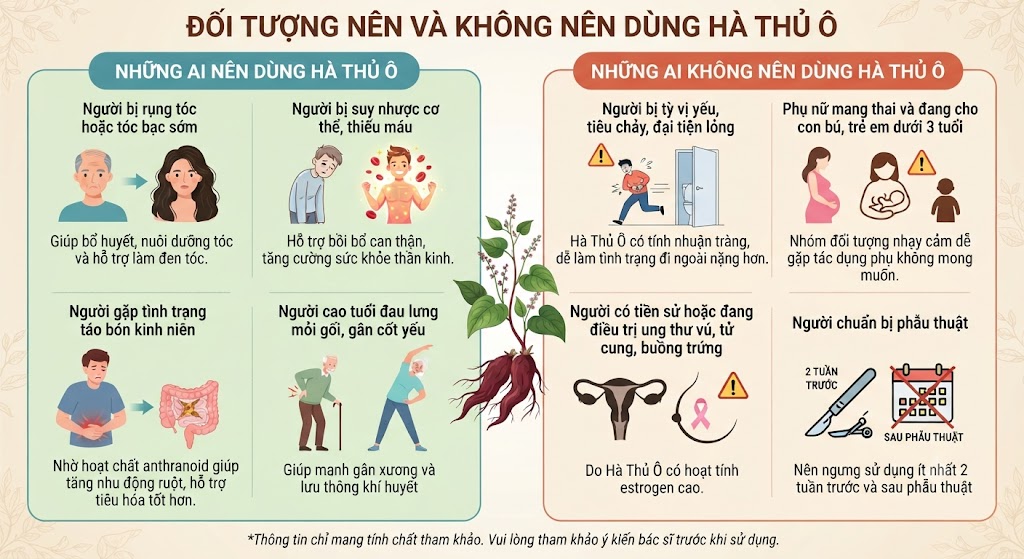 Những ai nên dùng và kiêng dùng hà thủ ô