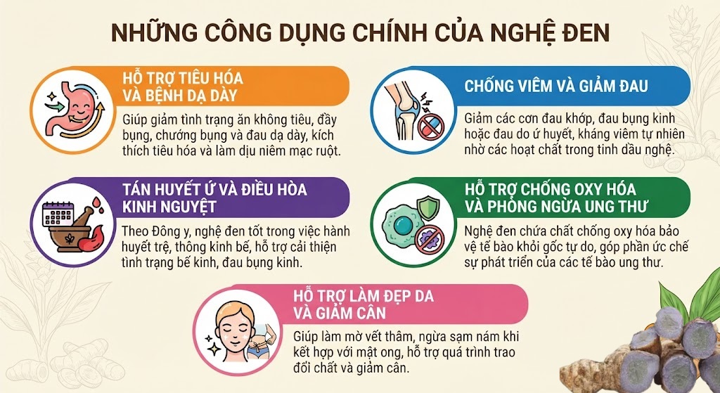 Những công dụng của Nghệ Đen